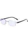 Stylish Frameless Diamond Cut Edge Reading Glasses with Anti-Blue Light Protection, Perfect for Fashionable Eye Care and Daily Use - learnconnecthub