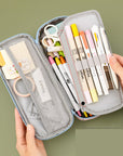 Functional Stationery Box Korean Simple Creative Middle School Girl Canvas Large Capacity Pencil Case Pencil Case - learnconnecthub